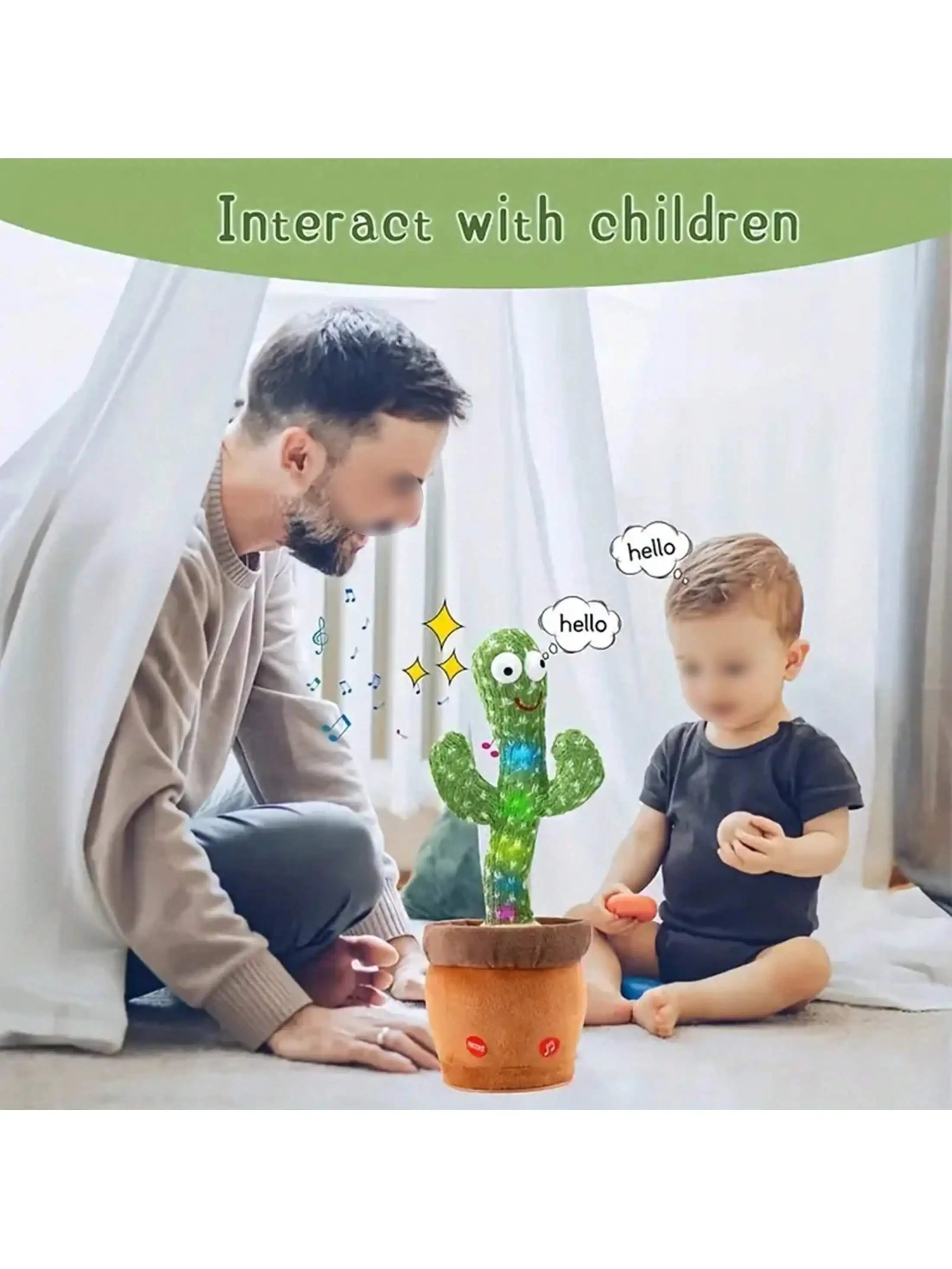 Dancing Talking Cactus Toy - Mimicking, Singing, Recording for Baby Boys and Girls