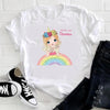 Cartoon Unicorn Lady T-Shirts for Kids - Summer Graphic Tees for Girls