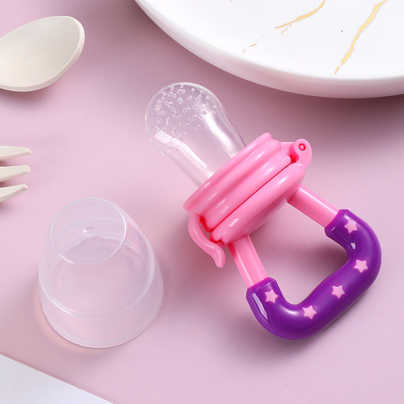 Baby Feeding Spoon and Fruit Grinding Pacifier - Silicone Mesh Complementary Bites Tableware