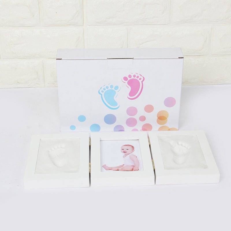 Newborn Baby Handprints and Footprints Photo Frame with Clay Kit - Souvenir Gift for Boys and Girls