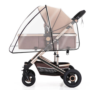 Universal Waterproof Pram Rain Cover - Transparent Wind Dust Shield with Zipper Open for Baby Stroller Accessories