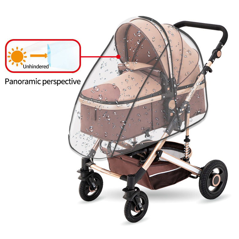 Universal Waterproof Pram Rain Cover - Transparent Wind Dust Shield with Zipper Open for Baby Stroller Accessories