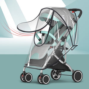 Universal Waterproof Pram Rain Cover - Transparent Wind Dust Shield with Zipper Open for Baby Stroller Accessories