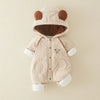 Bear Baby Winter Jumpsuit - Thick Warm Corduroy Outfit