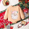 Newborn Santa Claus Print Bodysuit - Infant Long Sleeve Romper with Christmas Shorts, Perfect for Crawling Toddlers