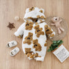 Cartoon Teddy Bear Plush Baby Jumpsuit - Soft, Comfortable, Long-Sleeve for Boys & Girls Winter Outfit