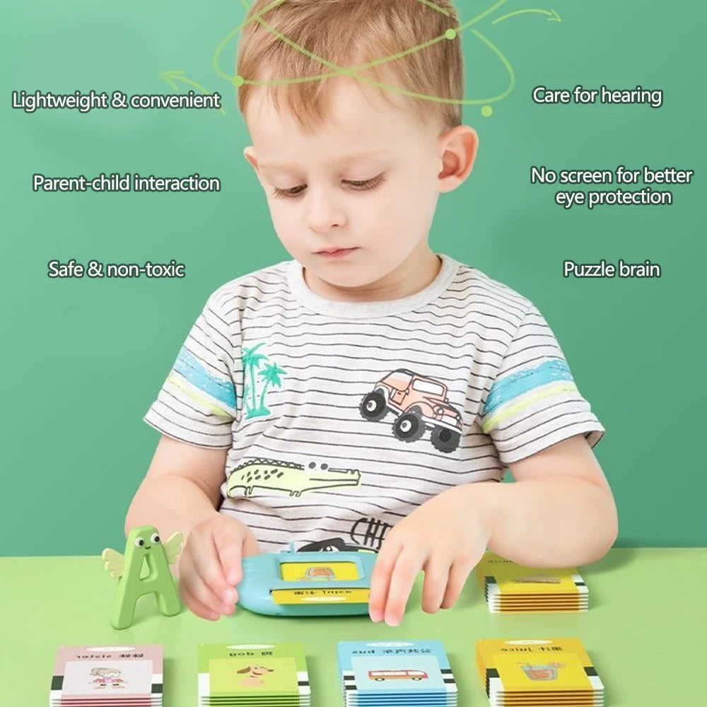 Early Education Flash Card Learning Toys: Talking Flashcards for Preschool Kids. Electronic Audio Book Gift.