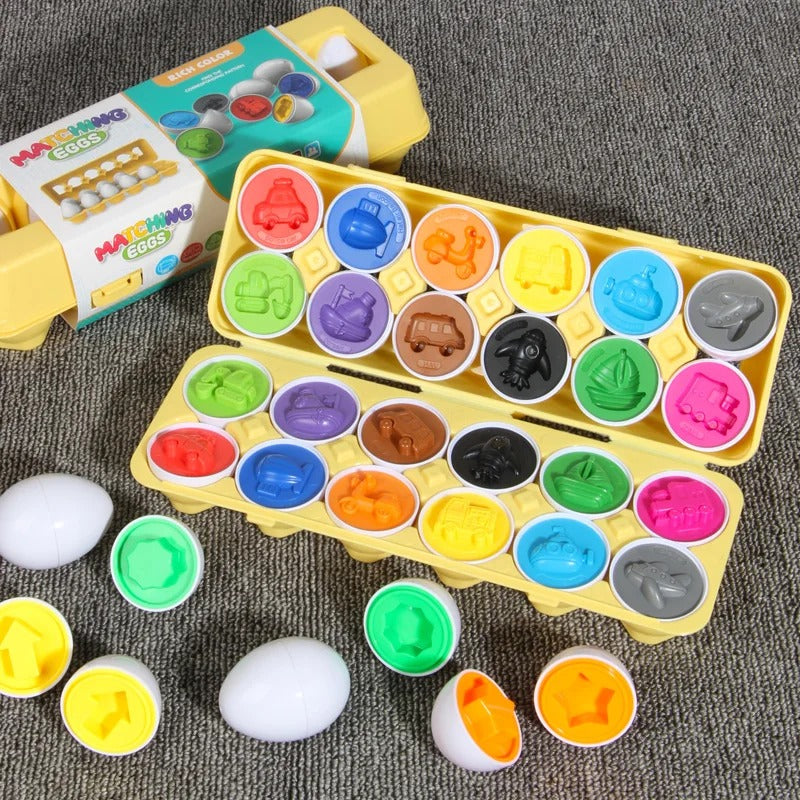 Eggs & Screws 3D Puzzle - Montessori Educational Math Toy for Kids, Shape Matching Easter Gift