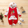 Christmas Newborn Baby Romper - Long-Sleeve Hoodie Deer Letter Print "My 1st Christmas" Infant Jumpsuit Outfit