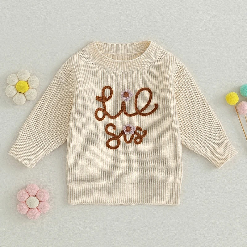 0-5T Toddler Baby Girl Chunky Knit Sweater Top - Big Sister Little Sister Matching Outfits