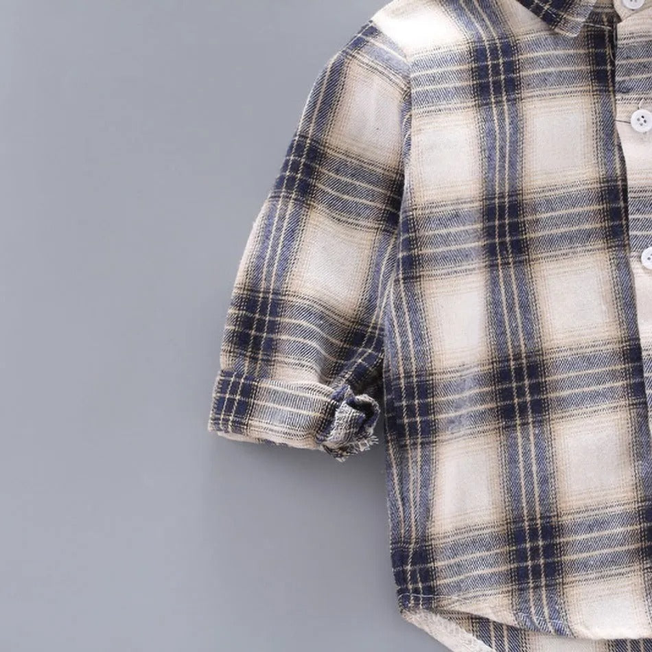 Children's Buffalo Plaid Flannel Shirt - Casual Autumn Top for Boys & Girls, Outerwear Blouse for 0-5T.