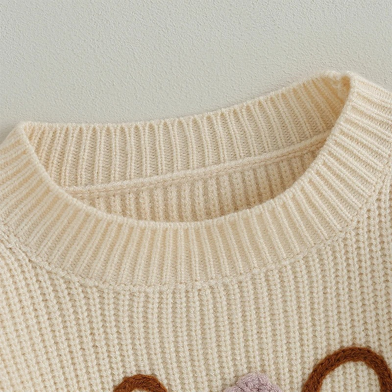 0-5T Toddler Baby Girl Chunky Knit Sweater Top - Big Sister Little Sister Matching Outfits