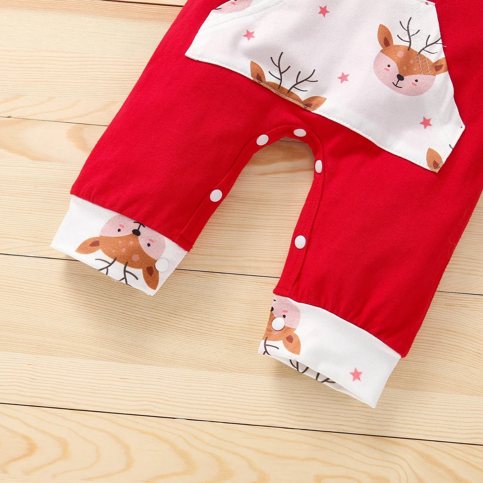 Christmas Newborn Baby Romper - Long-Sleeve Hoodie Deer Letter Print "My 1st Christmas" Infant Jumpsuit Outfit