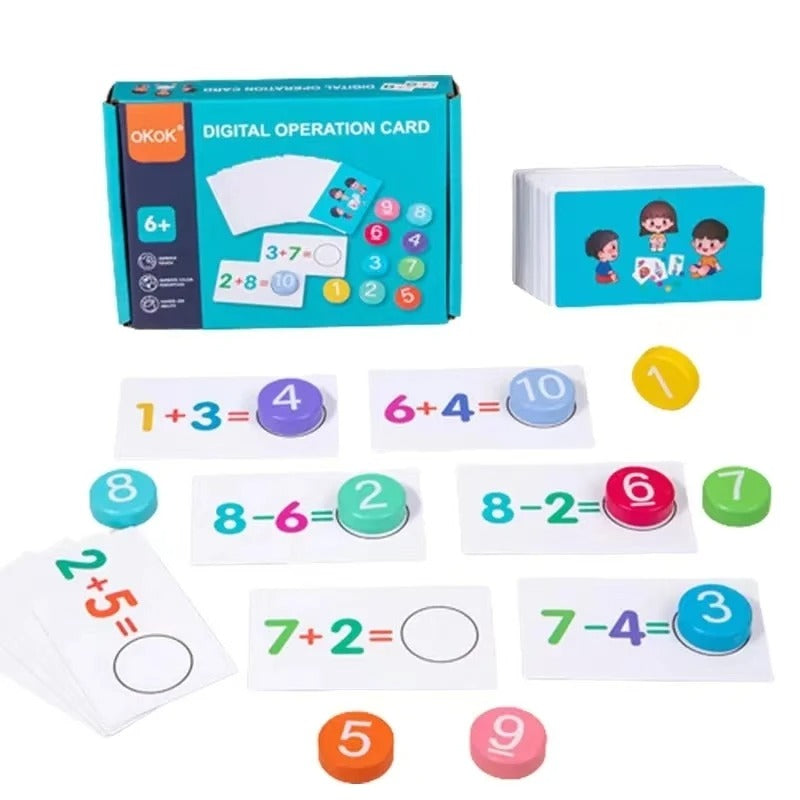 Montessori Math Wooden Toys - Addition & Subtraction Educational Aids for Preschoolers