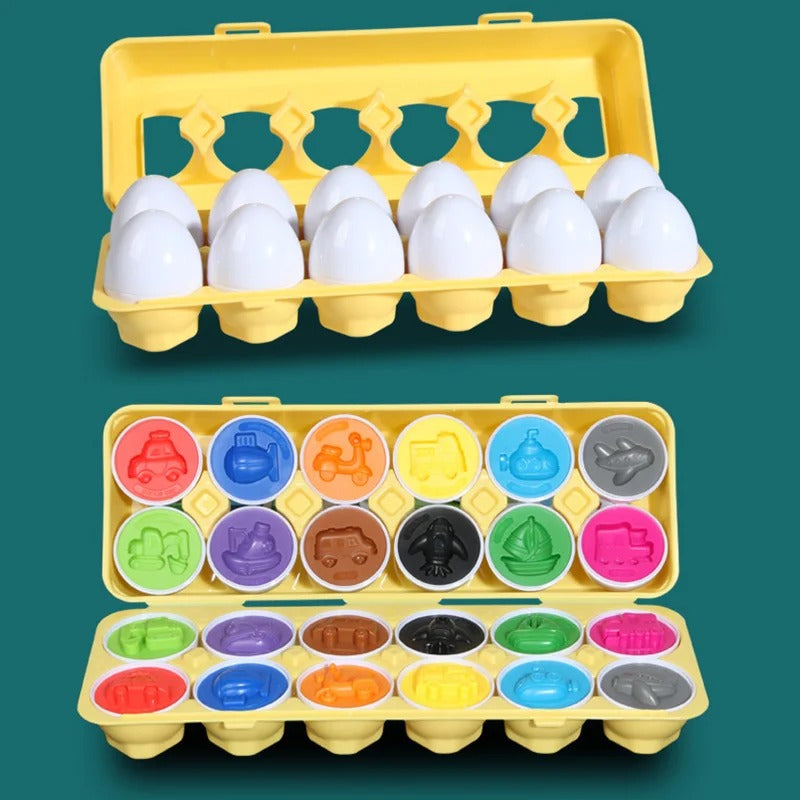 Eggs & Screws 3D Puzzle - Montessori Educational Math Toy for Kids, Shape Matching Easter Gift