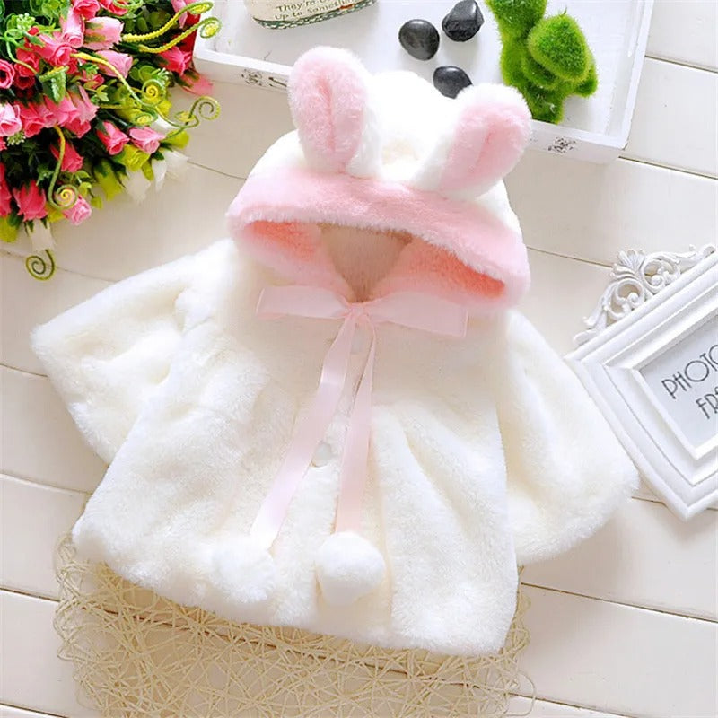 Winter Baby Jacket - Warm Hooded Rabbit Ear Wool Sweater for 0-3 Years Toddler Minimalist Children's Clothing