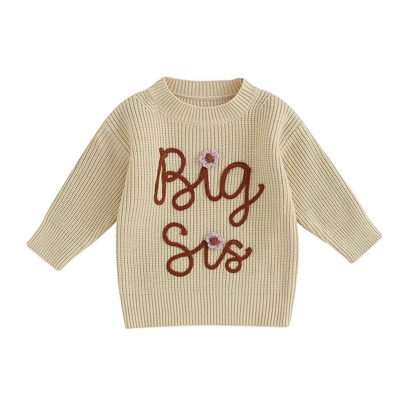 0-5T Toddler Baby Girl Chunky Knit Sweater Top - Big Sister Little Sister Matching Outfits