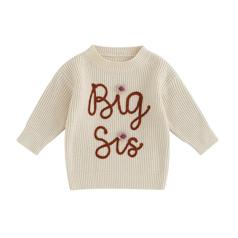 0-5T Toddler Baby Girl Chunky Knit Sweater Top - Big Sister Little Sister Matching Outfits